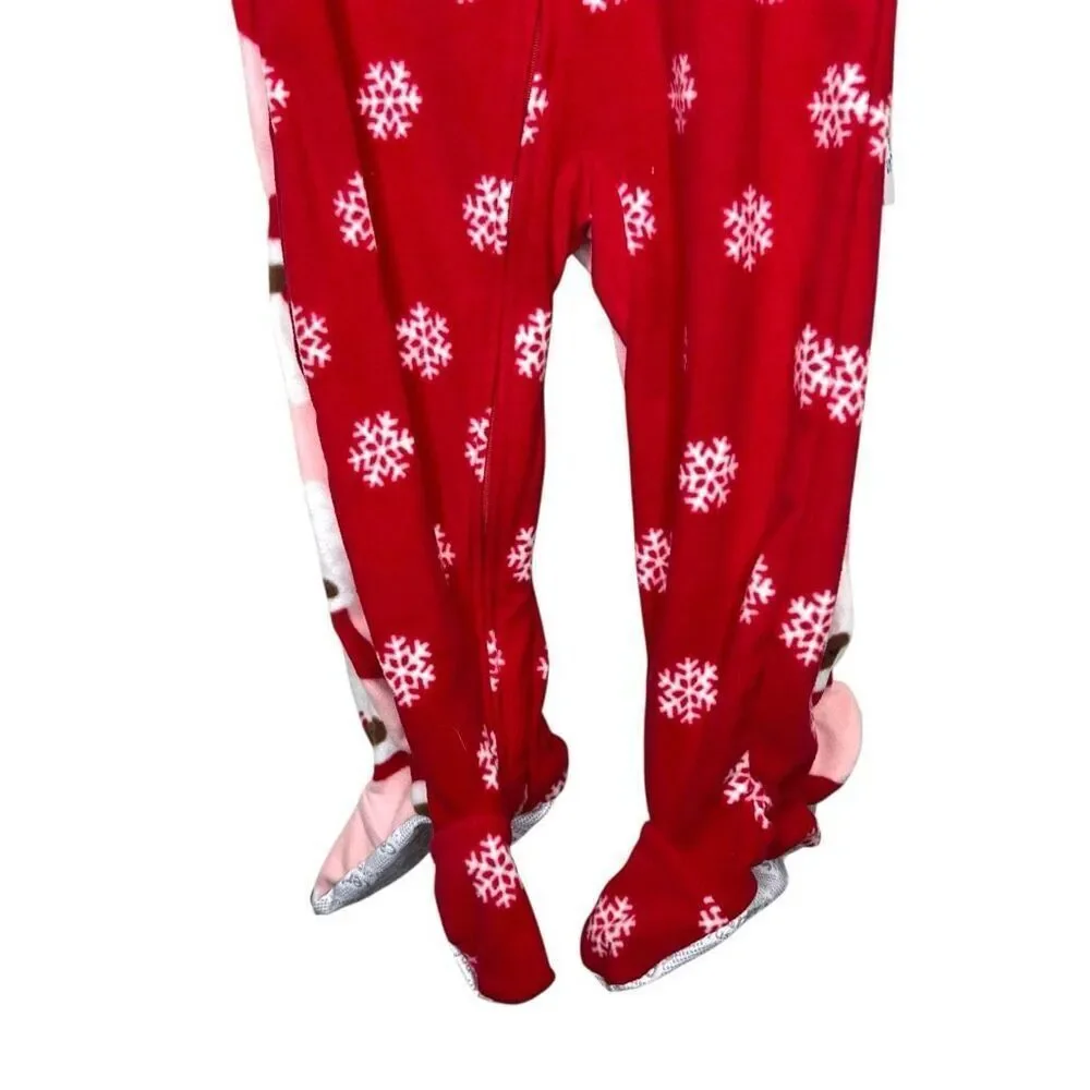 NEW Carter’s Just One You Toddler Fleece Footed Pajamas Santa & Reindeer Snowfla
